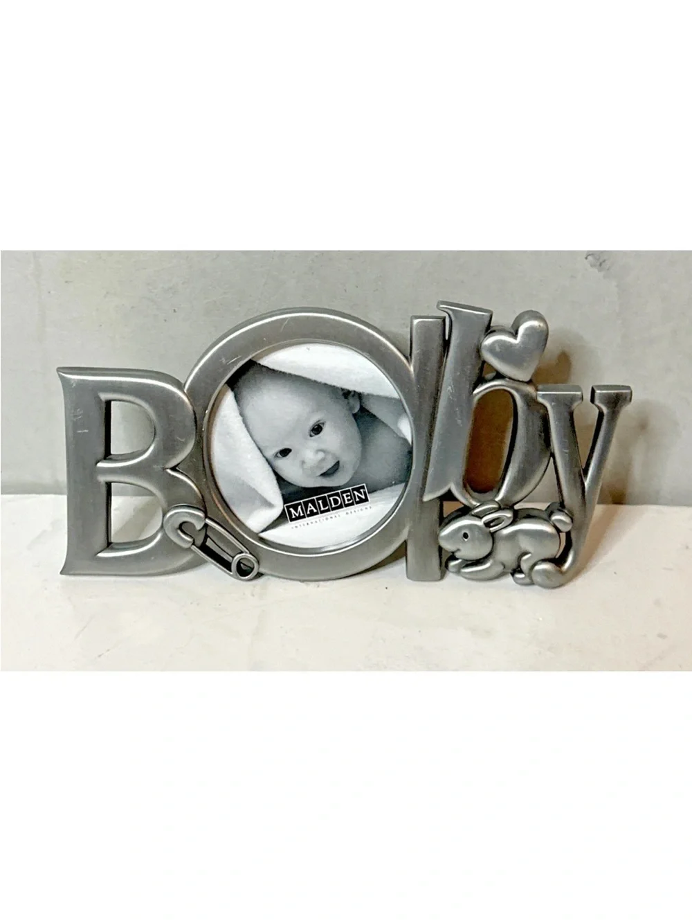 2 MINI VINTAGE BRASS PEWTER Picture Frame 2.5- 2x3  Bunny Giraffe Bow BUNNY B6